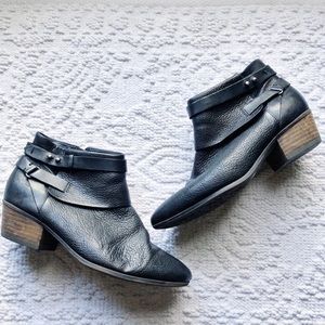 Clarks black leather ankle boots